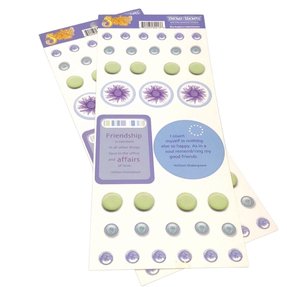 Scrapbook Blue Raspberry Embellishments Stickers